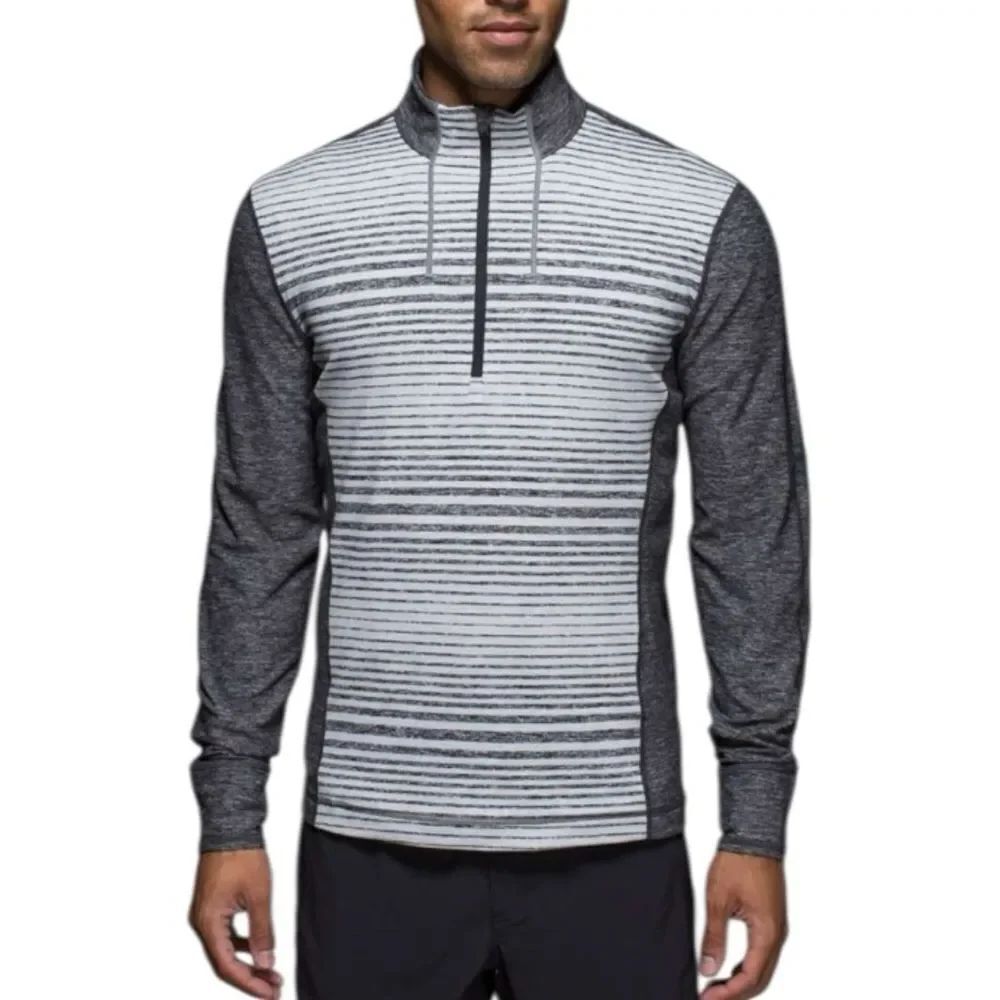 Lululemon sweat session mini akido stripe quarter zip men’s M